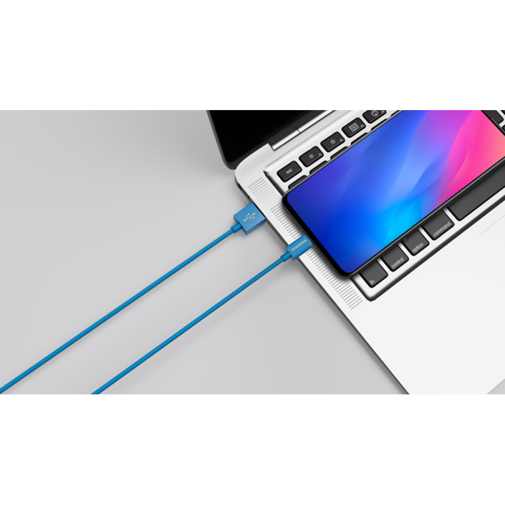 Riversong Lotus 08 - Καλώδιο Φόρτισης και Μεταφοράς Δεδομένων 3A USB σε MicroUSB - 120cm - Blue (CM71BU)