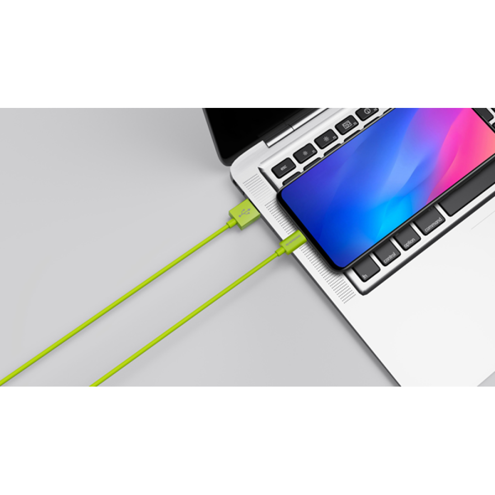 Riversong Lotus 08 - Καλώδιο Φόρτισης και Μεταφοράς Δεδομένων 3A USB σε MicroUSB - 120cm - Green (CM71G)
