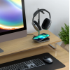 Satechi 2 in 1 Headphone Stand and Wireless Charger - Βάση Στήριξης & Φόρτισης Airpods Max με 1 x Type-C και Ασύρματη Φόρτιση MagSafe για iPhone 14 / 13 / 12 - 7.5W - Space Gray (ST-UCHSMCM)