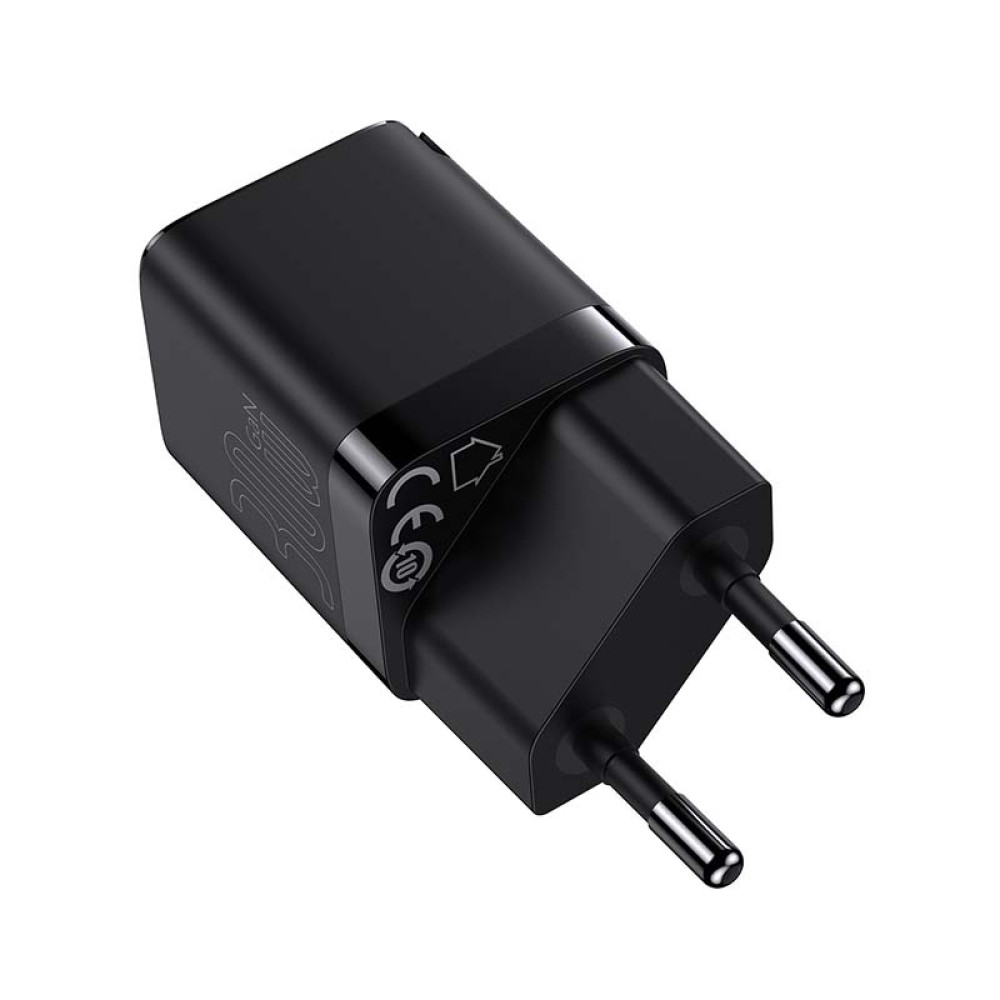 Baseus GaN3 Fast Charger - Φορτιστής Ταξιδιού με Υποδοχή Type-C - 30W - Black (CCGN010101)