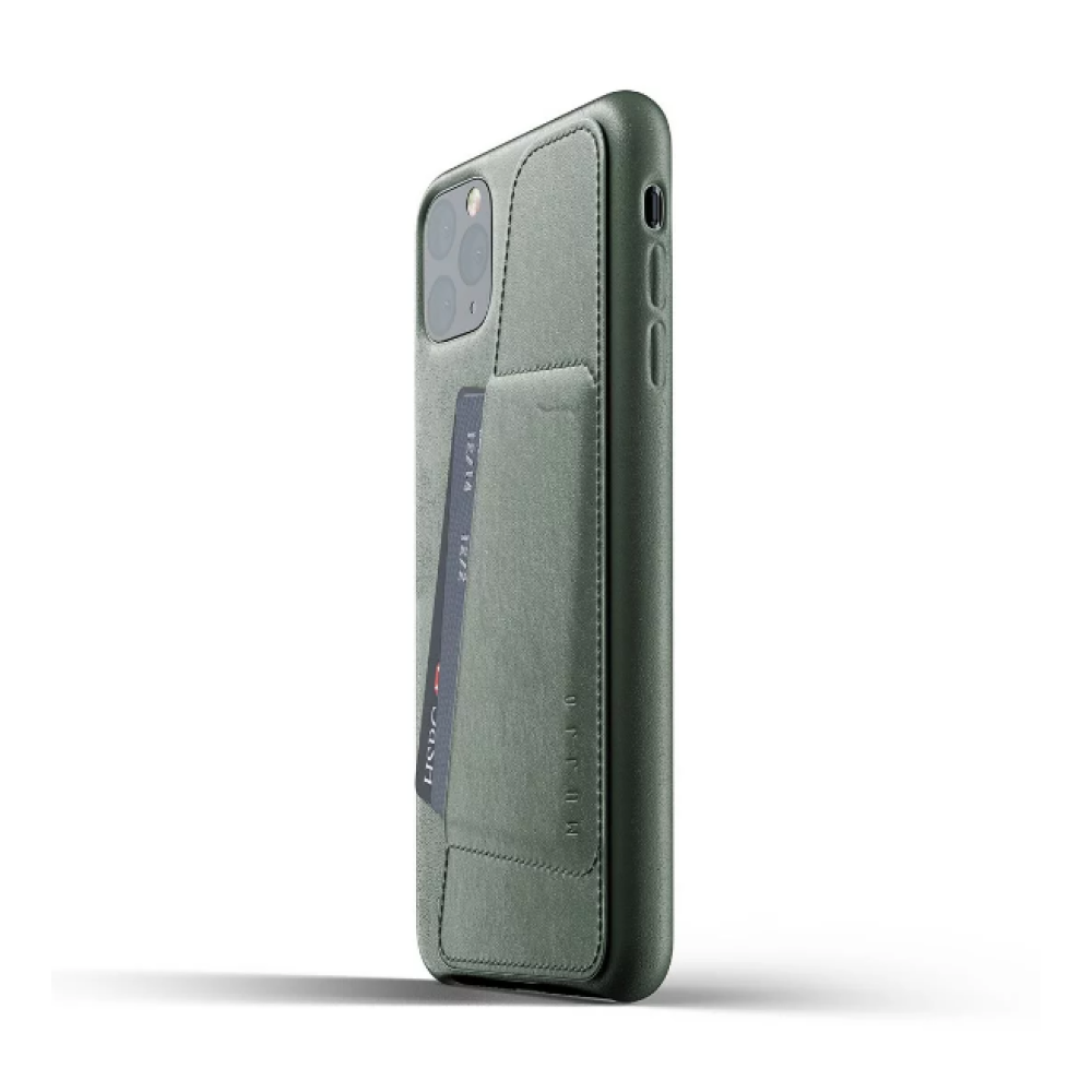 MUJJO Full Leather Wallet Case - Δερμάτινη Θήκη-Πορτοφόλι Apple iPhone 11 Pro Max - Slate Green (MUJJO-CL-004-SG)