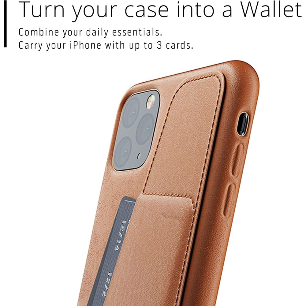 MUJJO Full Leather Wallet Case - Δερμάτινη Θήκη-Πορτοφόλι Apple iPhone 11 Pro Max - Tan (MUJJO-CL-004-TN)