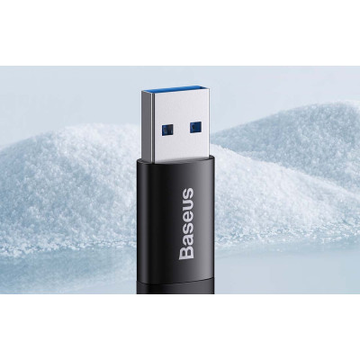 Baseus Ingenuity Series Mini OTG Adaptor - Αντάπτορας USB-A (male) σε Type-C (female) - Black (ZJJQ000101)