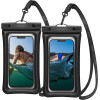 Spigen A610 Aqua Shield Universal Waterproof Floating Case - Αδιάβροχη Θήκη για Κινητά έως 6.8'' - IPX8 - Black - 2 Τεμάχια (AMP04527)