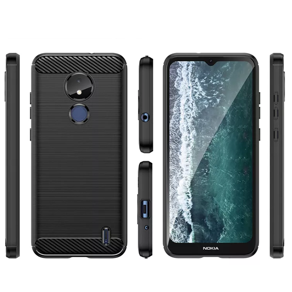 Vivid Carbon Silicone - Θήκη Σιλικόνης Nokia C21 - Black (UNCANOKIAC21BK)