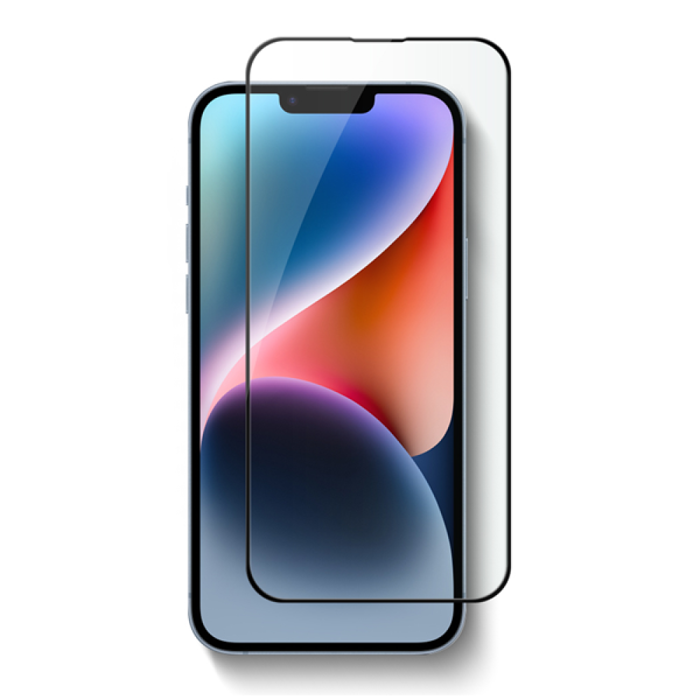 Vivid Σετ Διάφανη Θήκη Σιλικόνης & Full Face Tempered Glass - Apple iPhone 14 Pro - Transparent / Black (VIGELLY297GLASSBK)