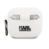 Karl Lagerfeld Embossed Logo Karl's Head Collection - Θήκη Σιλικόνης για AirPods 3rd Gen - White (KLACA3SILKHWH)