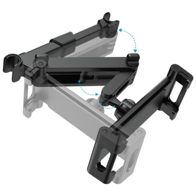 Tech-Protect Stretchable Headset Car Mout - Αναδιπλούμενη / Ρυθμιζόμενη Βάση Στήριξης Smartphone / Tablet για Πίσω Κάθισμα Αυτοκινήτου - Black (9589046921643)