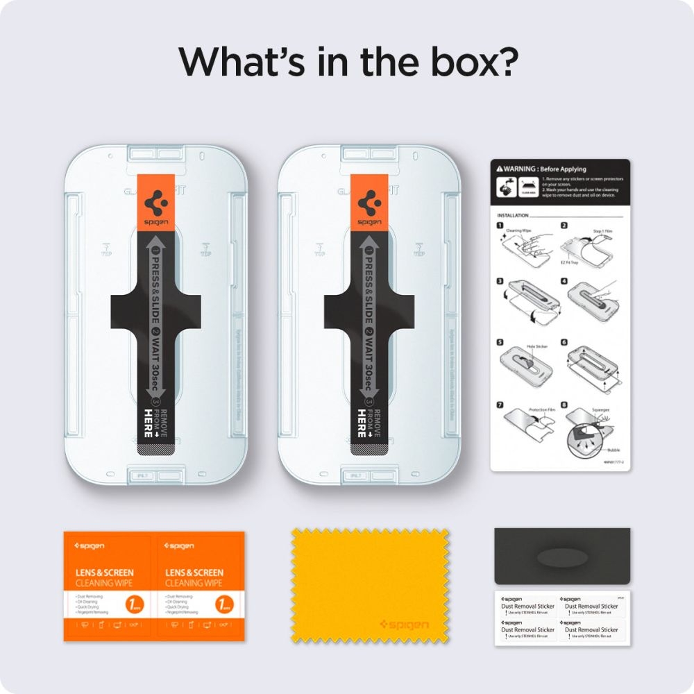 Spigen Tempered Glass GLAS.tR EZ Fit - Αντιχαρακτικό Γυαλί Οθόνης Apple iPhone 16e / 14 / 13 / 13 Pro - 2 Τεμάχια (AGL03385)