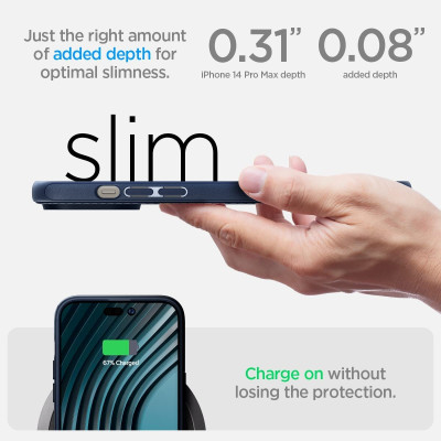 Spigen Mag Armor MagFit - Θήκη Σιλικόνης MagSafe Apple iPhone 14 Pro Max - Navy Blue (ACS04845)