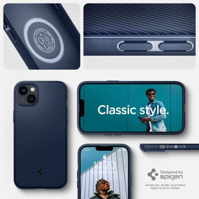 Spigen Mag Armor MagFit - Θήκη Σιλικόνης MagSafe Apple iPhone 15 Plus / 14 Plus - Navy Blue (ACS04919)