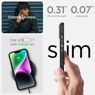 Spigen Mag Armor MagFit - Θήκη Σιλικόνης MagSafe Apple iPhone 15 Plus / 14 Plus - Matte Black (ACS04918)