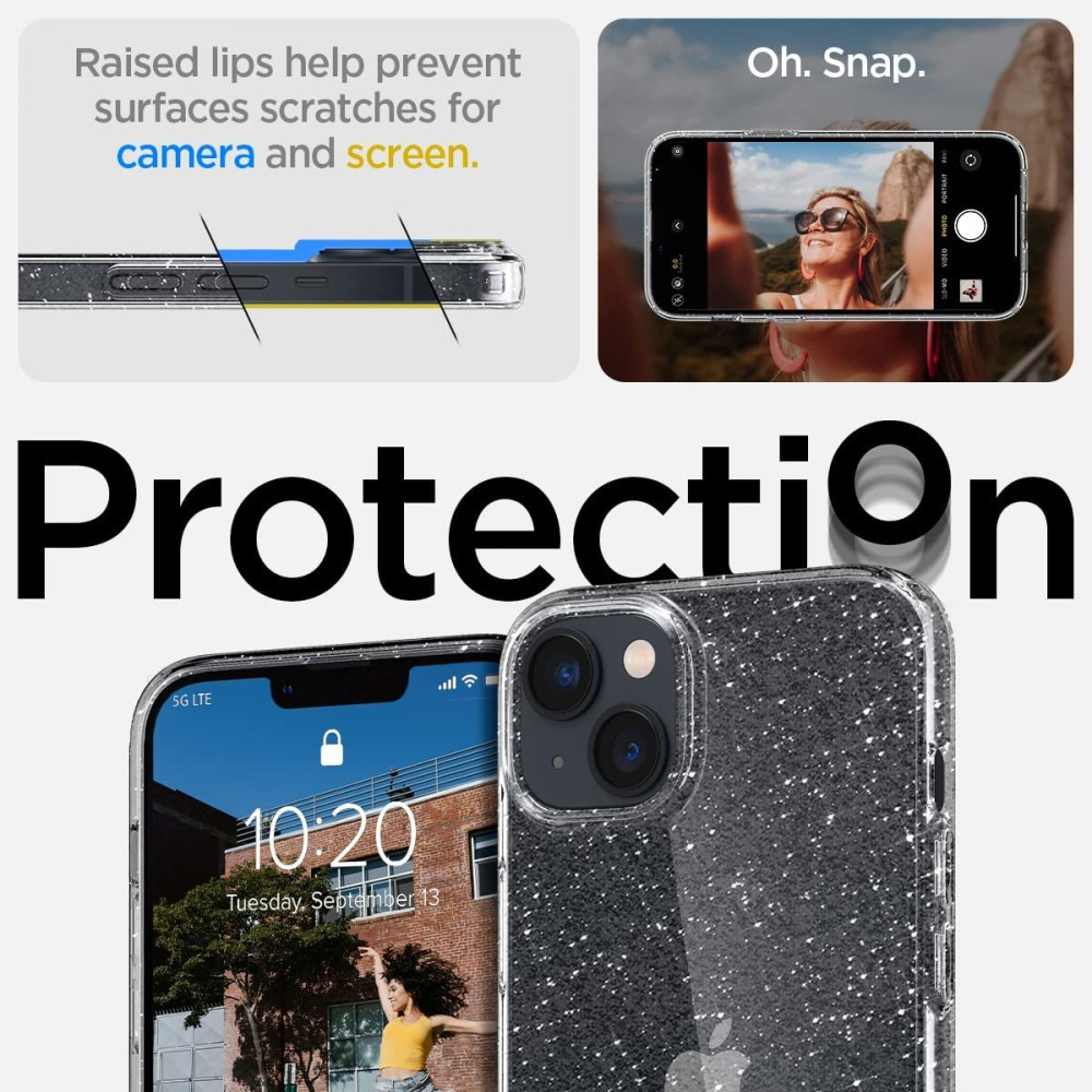 Spigen Liquid Crystal Glitter - Θήκη Σιλικόνης Apple iPhone 15 Plus / 14 Plus - Crystal Quartz (ACS04888)