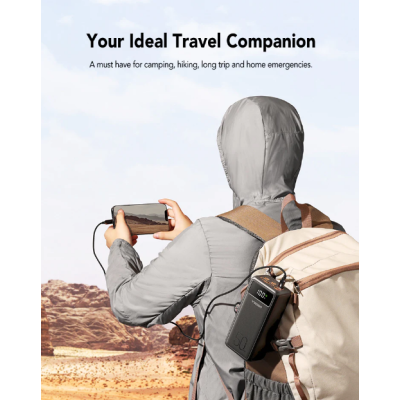 Veger Tank Lite PowerBank με Ψηφιακή Οθόνη LED / Φακό & Πυξίδα - Φορητή Μπαταρία Φόρτισης με 3 x USB-Α / 1 x Type-C - 50000mAh - 22.5W - Black (WP5001)