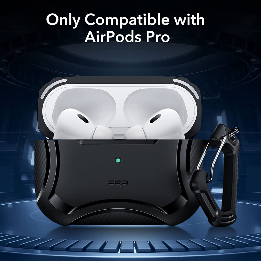 ESR Cyber Armor HaloLock - Ανθεκτική Μαγνητική Σκληρή Θήκη MagSafe για Apple AirPods Pro 2nd Gen / 1st Gen - Black (4894240164259)