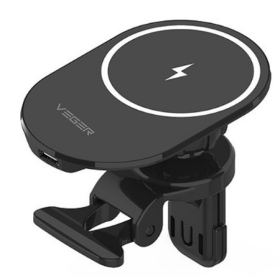 Veger Y38 Μαγνητική Βάση Ασύρματης Φόρτισης MagSafe για Αεραγωγούς Αυτοκινήτου - 15W - Black (6970453555409)