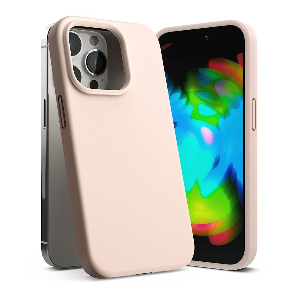 Ringke Silicone - Ανθεκτική Θήκη Σιλικόνης - Apple iPhone 14 Pro - Pink Sand (8809881263120)