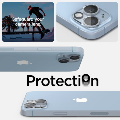 Spigen GLAS.tR OPTIK Camera Lens Protector - Αντιχαρακτικό Προστατευτικό Γυαλί για Φακό Κάμερας Apple iPhone 14 / 14 Plus - 2 Τεμάχια - Crystal Clear (AGL05229)