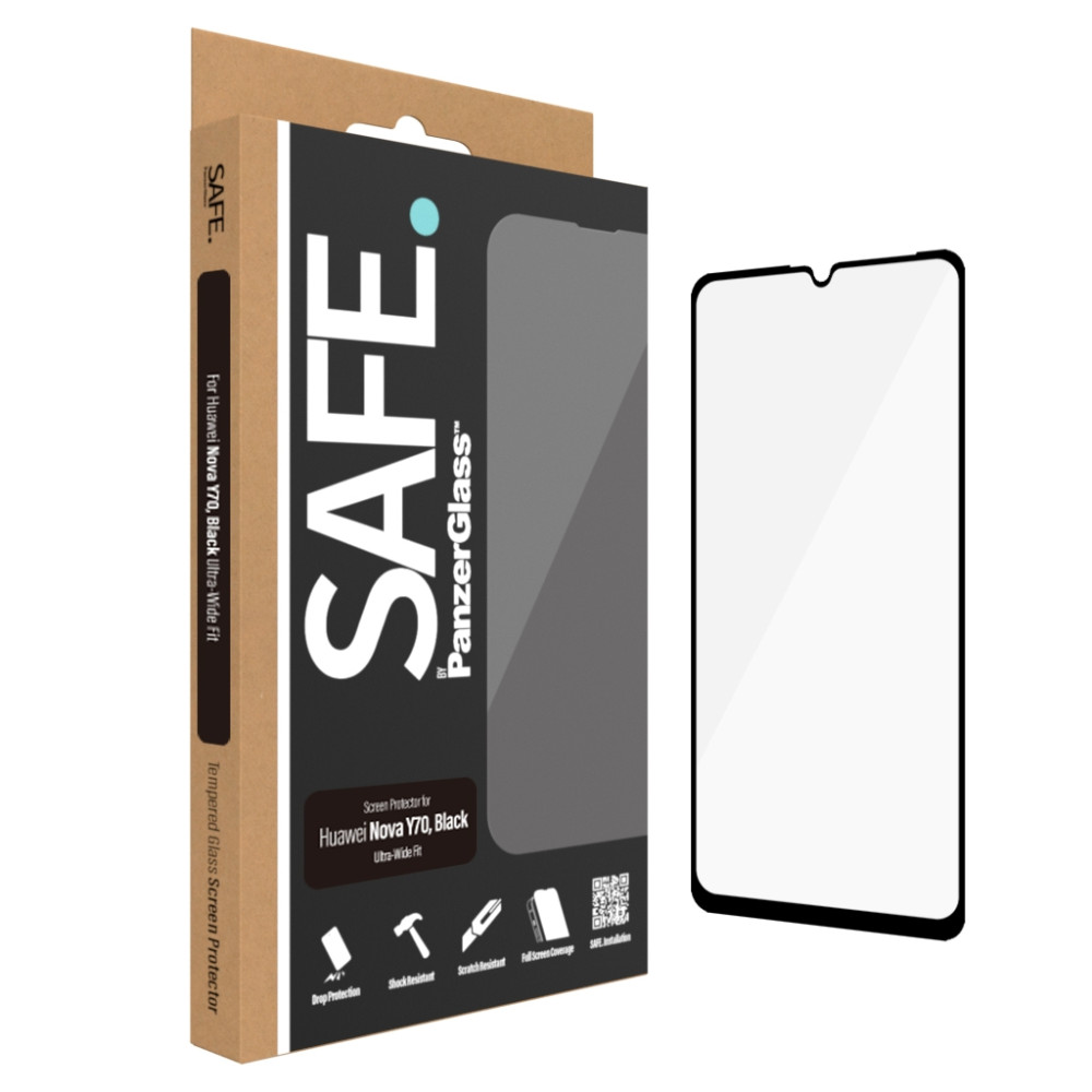 SAFE. by PanzerGlass Ultra-Wide Fit Tempered Glass - FullFace Αντιχαρακτικό Προστατευτικό Γυαλί Οθόνης Huawei Nova Y70 - Black (57117249517257)