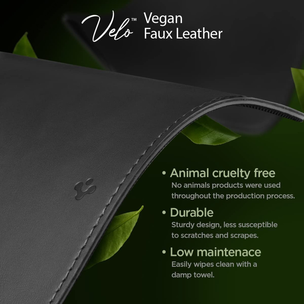 Spigen LD301 Velo - Premium Vegan Leather Mouse Pad - Black (APP04760)