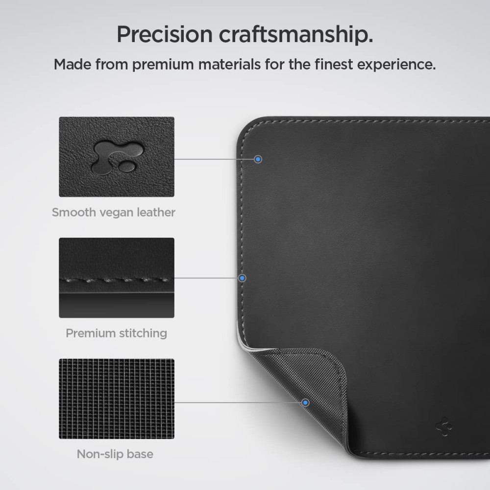 Spigen LD301 Velo - Premium Vegan Leather Mouse Pad - Black (APP04760)