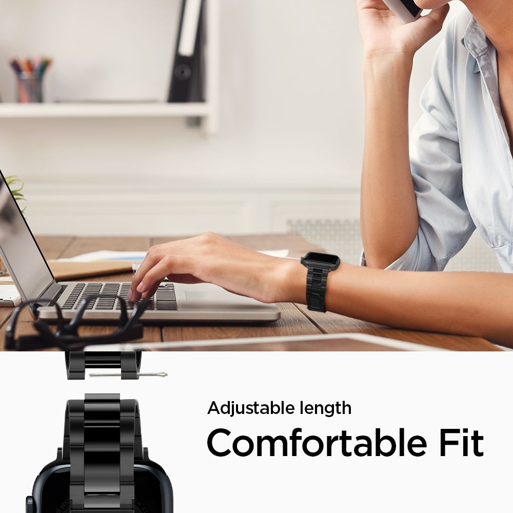 Spigen Modern Fit Μεταλλικό Λουράκι Apple Watch SE/11/10/9/8/7/6/5/4 (42/41/40mm) - Black (AMP04803)