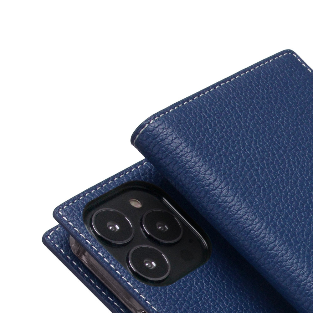 SLG Design D8 Full Grain Leather - Δερμάτινη Θήκη - Πορτοφόλι Flip Apple iPhone 14 Pro - Navy Blue (SD-D8G-DC-IP14P-NB)