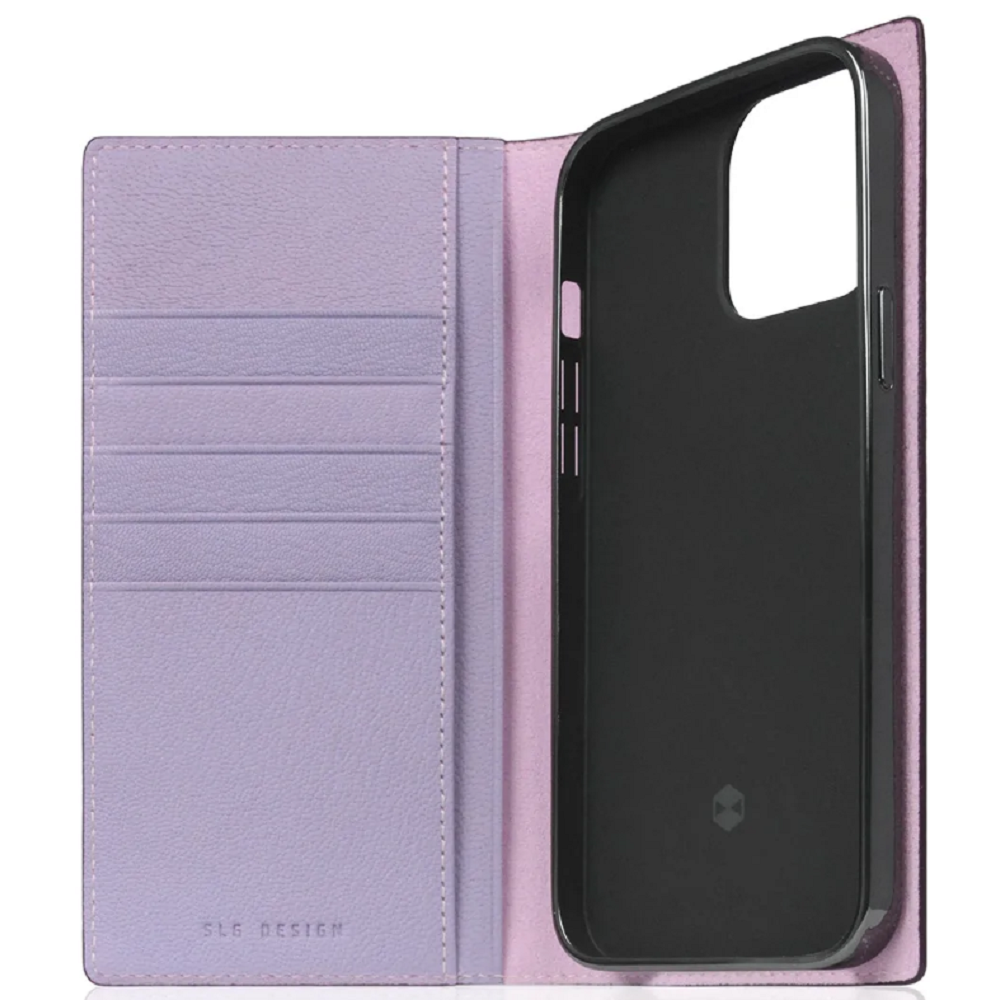 SLG Design D9 France Chevere Sully Leather - Δερμάτινη Θήκη - Πορτοφόλι Flip Apple iPhone 14 Pro Max - Lavenda (SD-D9C-DC-IP14PM-LV)