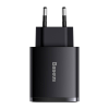 Baseus Compact Quick Charger - Φορτιστής Ταξιδιού με 2 x USB-Α / 1 x Type-C - 30W - Black (CCXJ-E01)