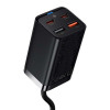 Baseus GaN 3Pro Desktop Fast Charger - Ταχυφορτιστής Tοίχου με Αποσπώμενο Καλώδιο Type-C και Υποδοχές 2 x USB-A / 2 x Type-C - 65W - Black (CCGP040101)