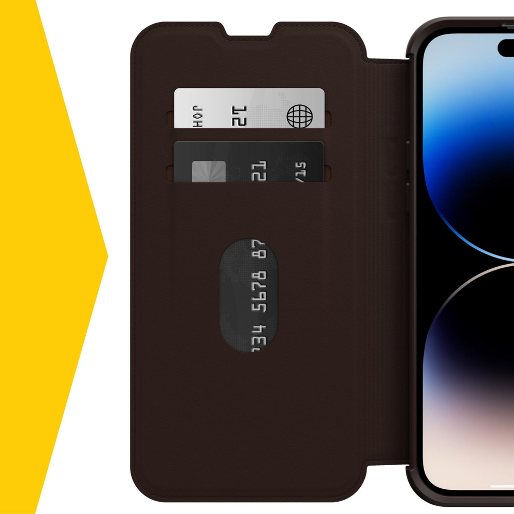 Otterbox Strada - Premium Δερμάτινη Θήκη - Πορτοφόλι Apple iPhone 14 Pro Max - Espresso Brown (77-88570)