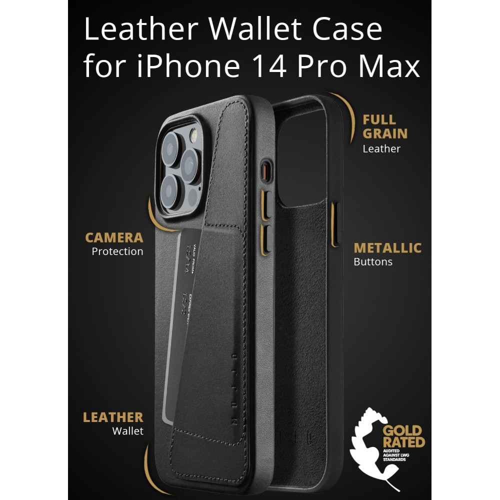 MUJJO Full Leather Wallet Case - Δερμάτινη Θήκη-Πορτοφόλι Apple iPhone 14 Pro Max - Black (MUJJO-CL-030-BK)
