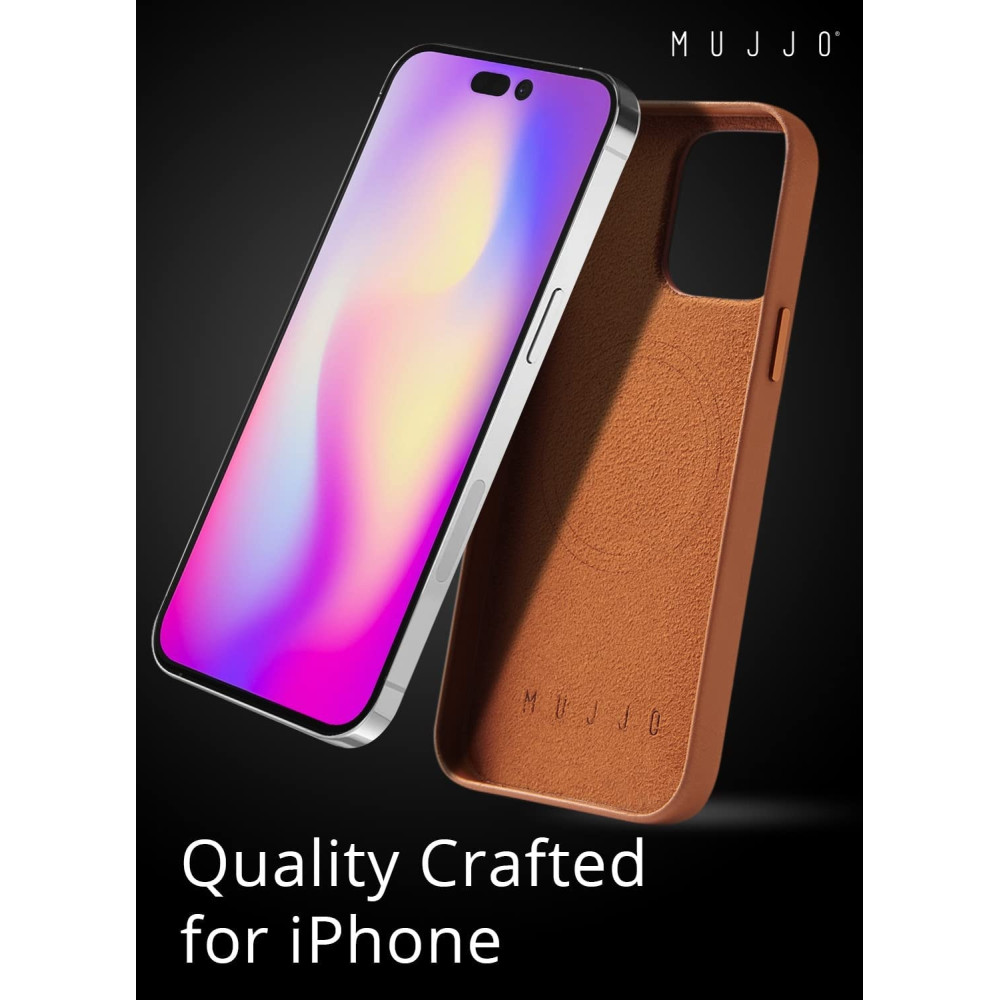MUJJO Full Leather Case - Δερμάτινη Θήκη MagSafe - Apple iPhone 14 Pro Max - Tan (MUJJO-CL-029-TN)
