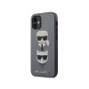 Karl Lagerfeld Saffiano Ikonik Karl's & Choupette's Head - Θήκη Apple iPhone 12 mini - Silver (KLHCP12SSAKICKCSL)