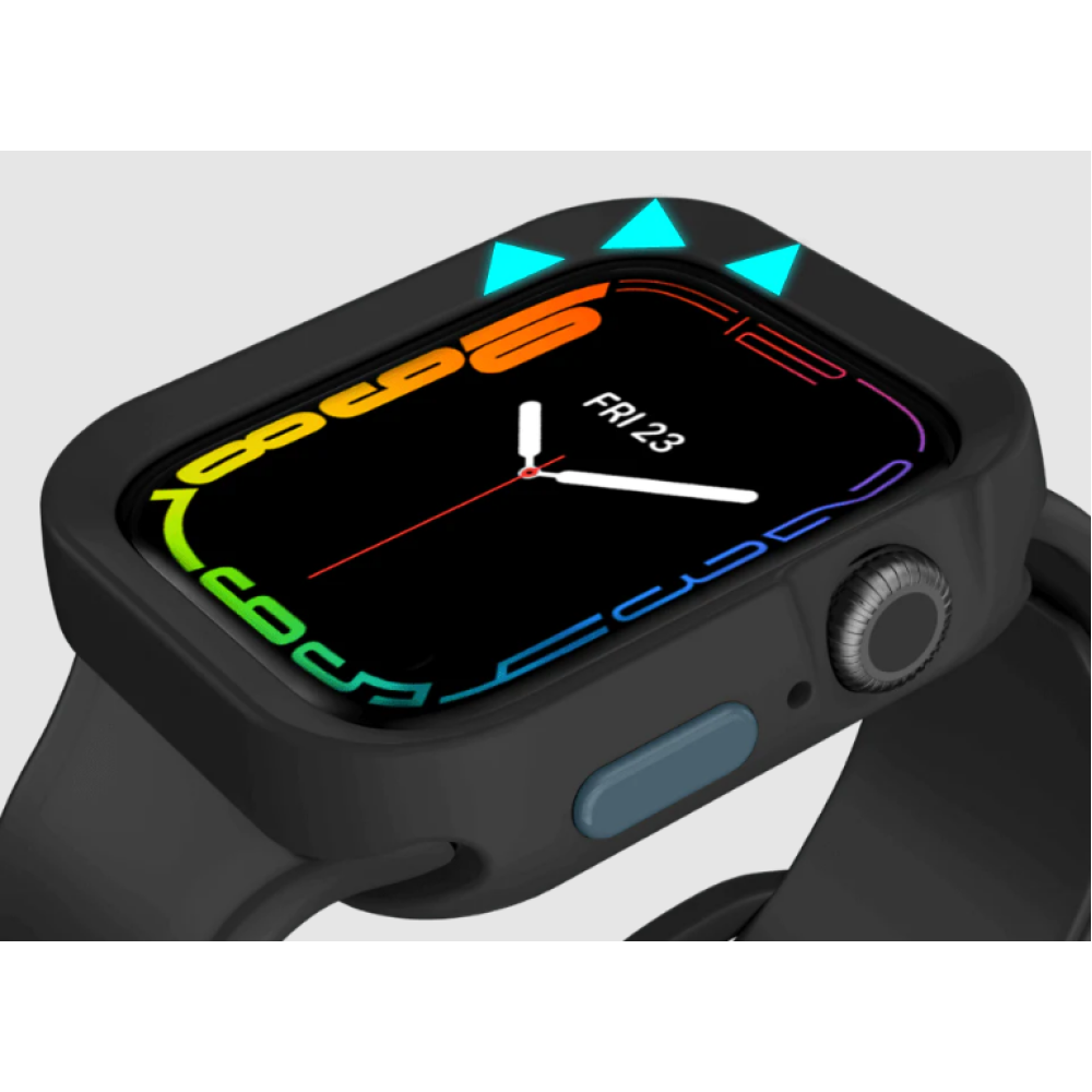 SwitchEasy Colors - Θήκη Σιλικόνης Apple Watch SE/9/8/7/6/5/4 (45/44mm) με 4 Καλύμματα για το Πλαϊνό Κουμπί - Black (GS-107-231-139-11)