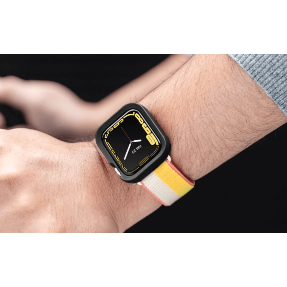 SwitchEasy Colors - Θήκη Σιλικόνης Apple Watch SE/9/8/7/6/5/4 (45/44mm) με 4 Καλύμματα για το Πλαϊνό Κουμπί - Black (GS-107-231-139-11)