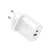 Veger Panel PD Multifunctional Wall Charger / Fast Adapter - 3 σε 1 Πολυλειτουργικός Ταχυφορτιστής Τοίχου / Φορτιστής Apple Watch / Αντάπτορας Με 1x Type-C / 1 x USB-A - 20W - White (W002E)