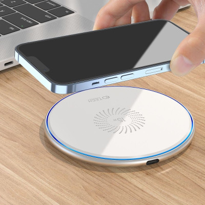 Tech-Protect QI15W-C1 Fast Wireless Charger - Ασύρματος Φορτιστής Qi - 15W - White (9589046926327)