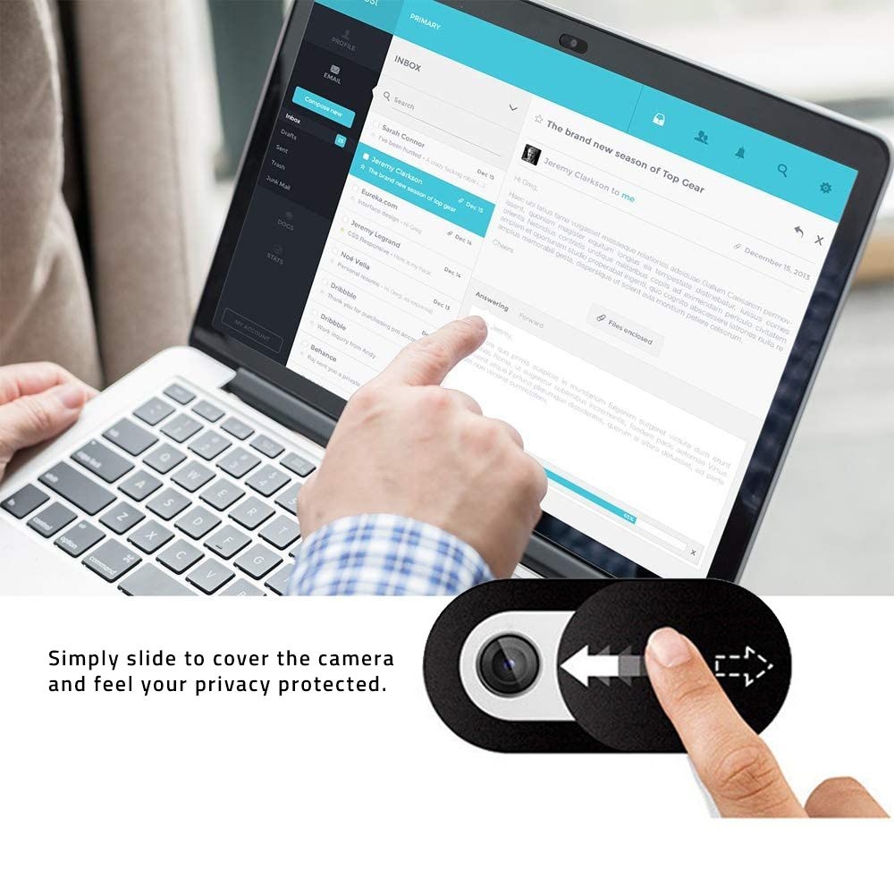 Hofi Slim Pro+ Webcam Cover - Προστατευτικό Αυτοκόλλητο Κάλυμμα Κάμερας για Smartphone / Laptop / Tablet / Desktop - 3 Τεμάχια - Black (6216990212659)