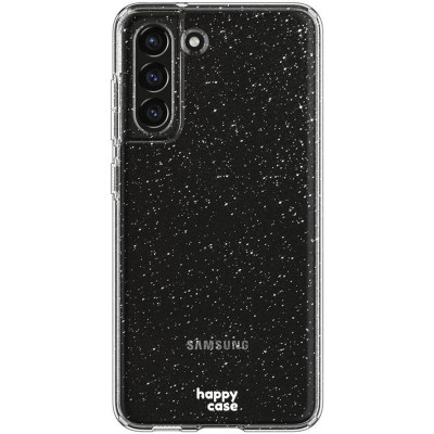 HappyCase Διάφανη Θήκη Σιλικόνης Samsung Galaxy S21 FE 5G - Glitter Print (8719246371738)