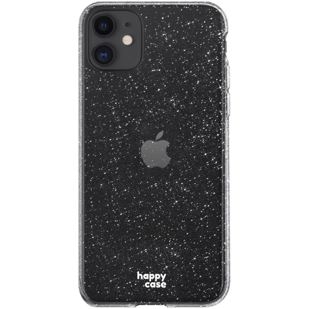 HappyCase Διάφανη Θήκη Σιλικόνης Apple iPhone 11 - Glitter Print (8719246323287)