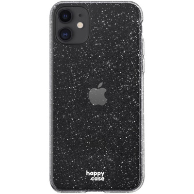HappyCase Διάφανη Θήκη Σιλικόνης Apple iPhone 11 - Glitter Print (8719246323287)