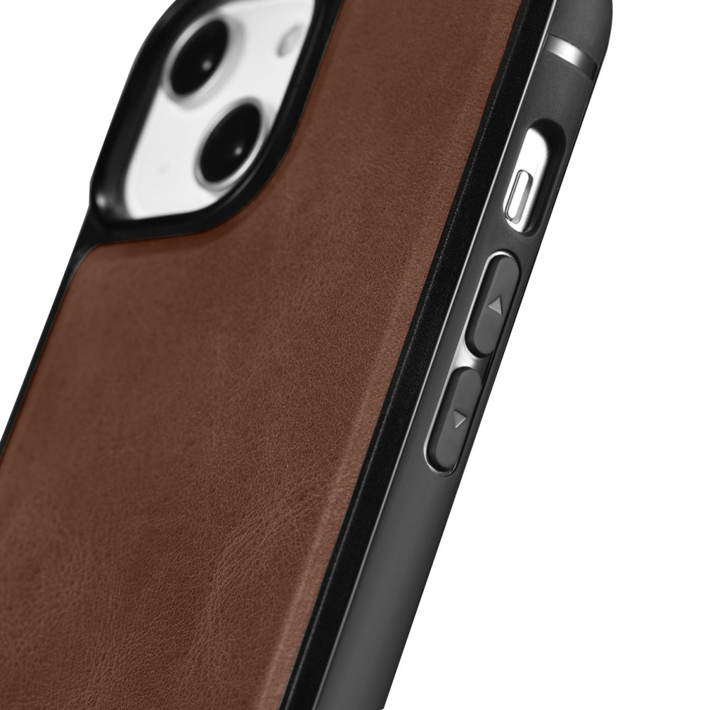 iCarer Oil Wax Leather Cover - Δερμάτινη Θήκη με TPU Bumper - Apple iPhone 14 Pro - Brown (WMI14220718-BN)