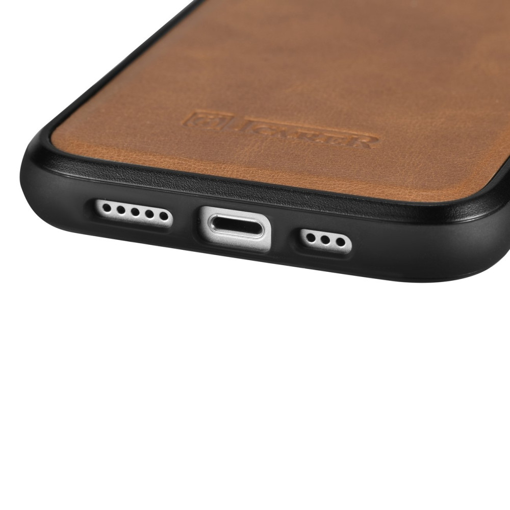 iCarer Oil Wax Leather Cover - Δερμάτινη Θήκη με TPU Bumper - Apple iPhone 14 Pro Max - Camel Tan (WMI14220720-TN)