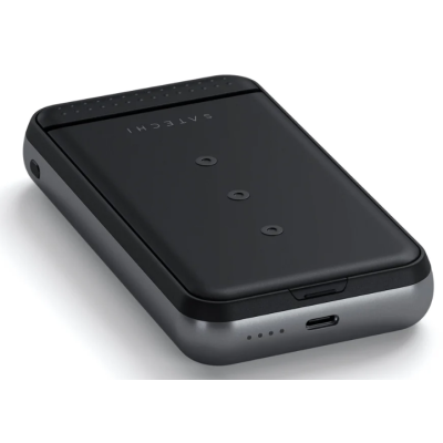 Satechi Duo Wireless Charger Power Stand - Βάση Ασύρματης Φόρτισης Qi 10W για Smartphone / Airpods & Galaxy Buds και PowerBank 10.000 mAh με 1 x Type-C 18W - Space Gray (ST-UCDWPBSM)