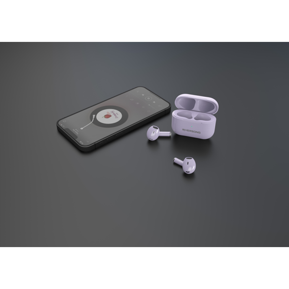 Riversong True Wireless Earbuds Air Mini Pro - Ασύρματα Ακουστικά Bluetooth Με Θήκη Φόρτισης - Purple (EA208P)