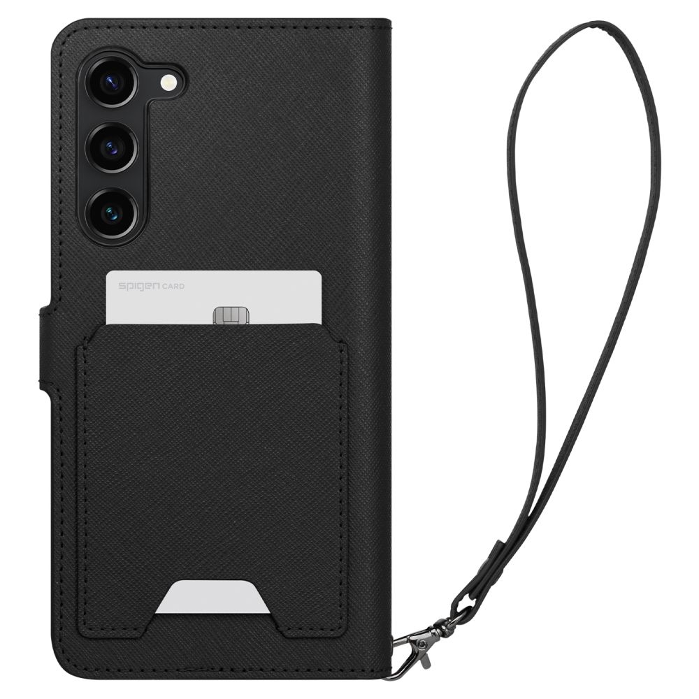 Spigen Wallet S Plus - Θήκη Πορτοφόλι Samsung Galaxy S23 Plus με Αποσπώμενο Λουράκι Χειρός - Black (ACS05677)