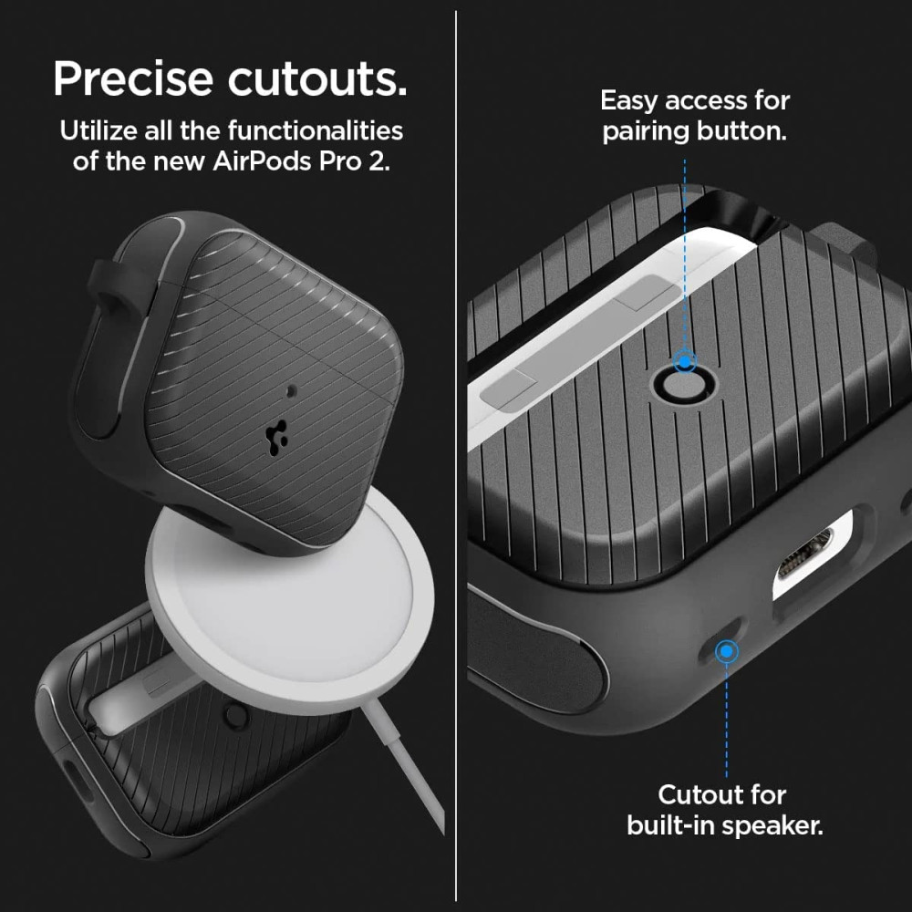 Spigen Mag Armor MagFit - Θήκη MagSafe για Apple AirPods Pro 2nd Gen - Matte Black (ACS05484)
