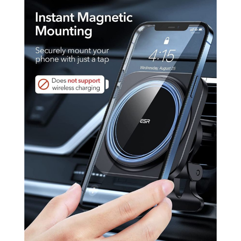 ESR HaloLock Magnetic Car Phone Mount - Μαγνητική Βάση Στήριξης Κινητών MagSafe για Αεραγωγούς Αυτοκινήτων - Black (4894240131381)