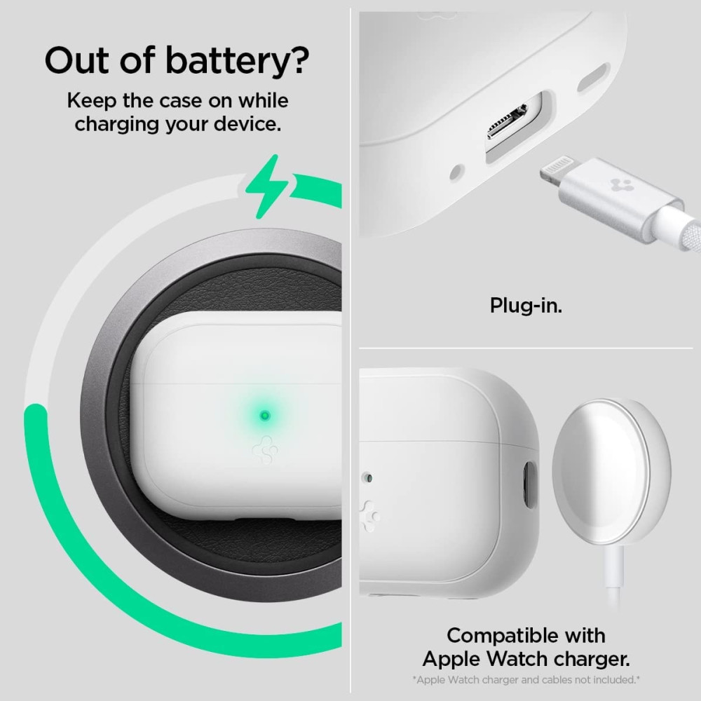 Spigen Silicone Fit Θήκη Σιλικόνης - Apple AirPods Pro 2nd Gen - White / Grey (ACS05811)